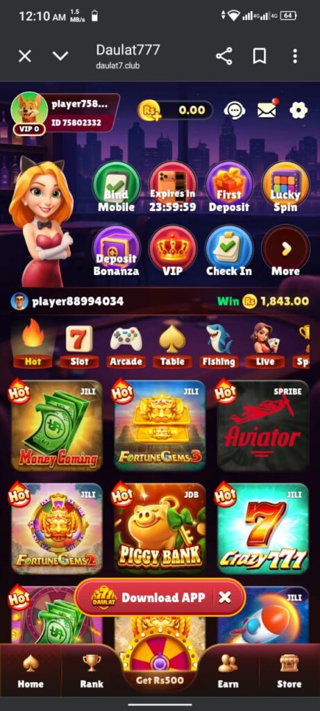 daulat 777 game